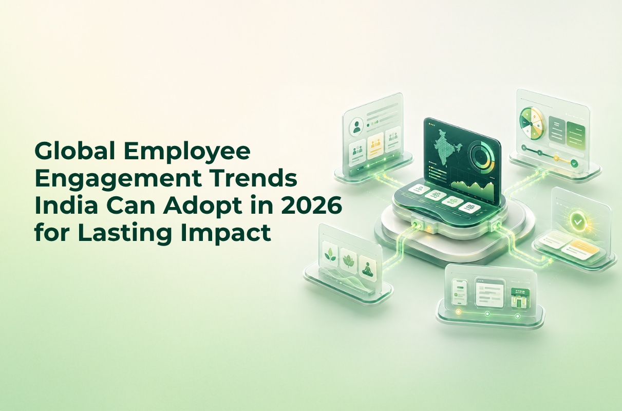 Employee engagement trends in India 2026 featuring AI-powered recognition, gamification, wellness, and personalized rewards.