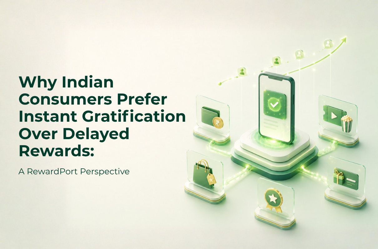 Indian consumers using smartphones to receive instant cashback and digital rewards through a loyalty program